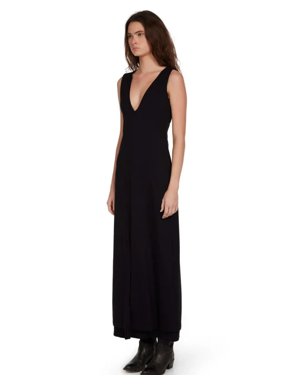 Outlet LES TIEN Ali Double V- Tank Dress Jet Black