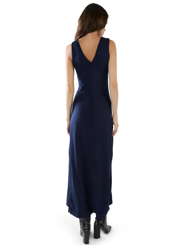 Fashion LES TIEN Ali Double V- Tank Dress Navy