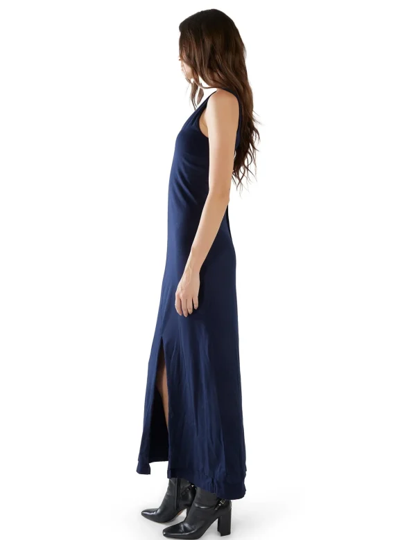 Fashion LES TIEN Ali Double V- Tank Dress Navy