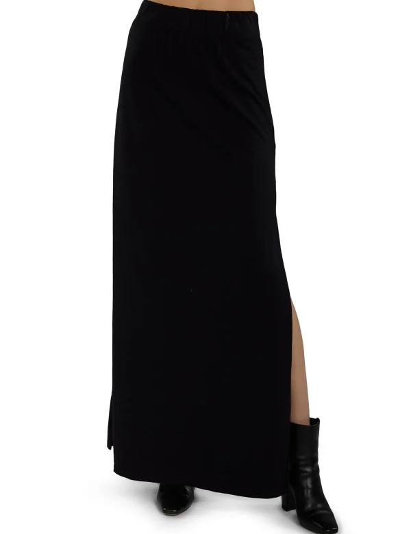 Clearance LES TIEN Anna Full Length Skirt Jet Black