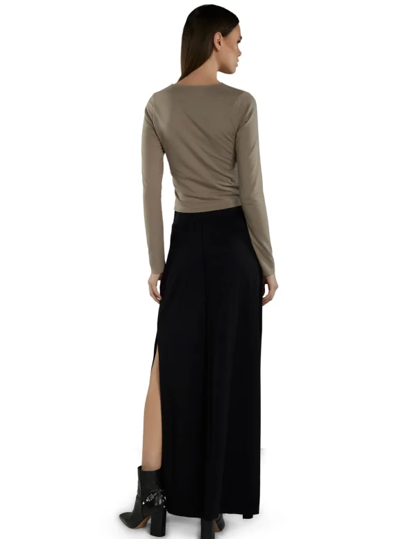Clearance LES TIEN Anna Full Length Skirt Jet Black