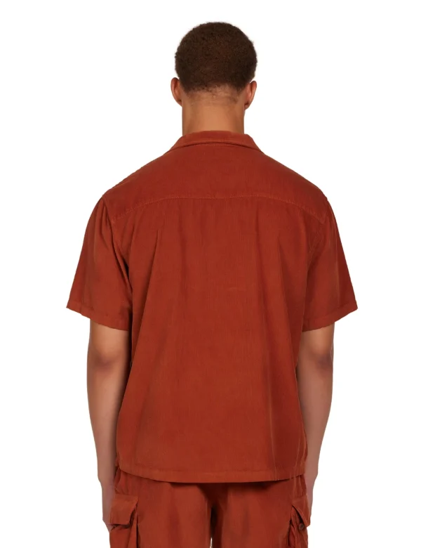 New LES TIEN Baby Corduroy Cuban Shirt Cedar