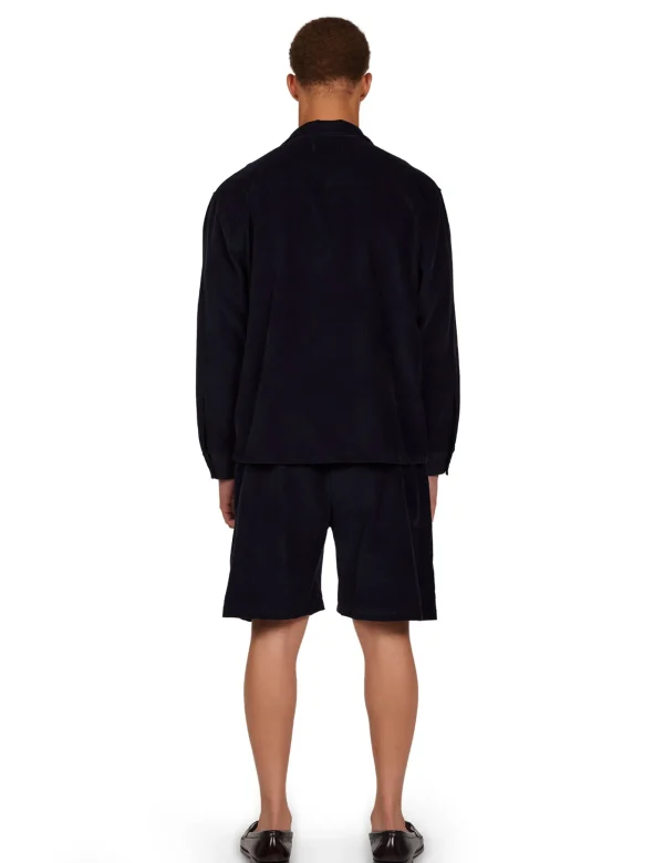 Fashion LES TIEN Baby Corduroy L/S Cuban Shirt Navy