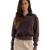 Best LES TIEN Bailey Banded Half Zip Pullover Fig Mineral
