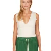 Hot LES TIEN Blake Deep V Tank Ivory