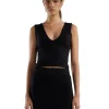 Sale LES TIEN Blake Deep V Tank Jet Black