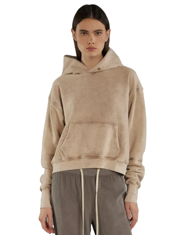 Sale LES TIEN Cara Crop Hoodie Mauve Mineral