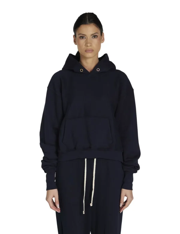 Outlet LES TIEN Cara Crop Hoodie Navy