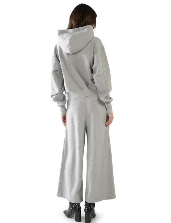 New LES TIEN Cara Crop Hoodie Heather Grey