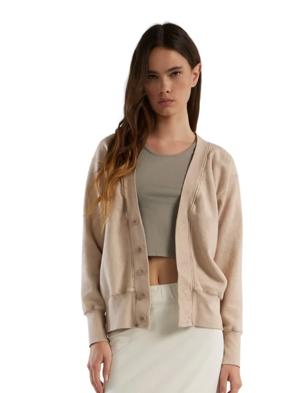Discount LES TIEN Carly Boyfriend Cardigan Mauve Mineral