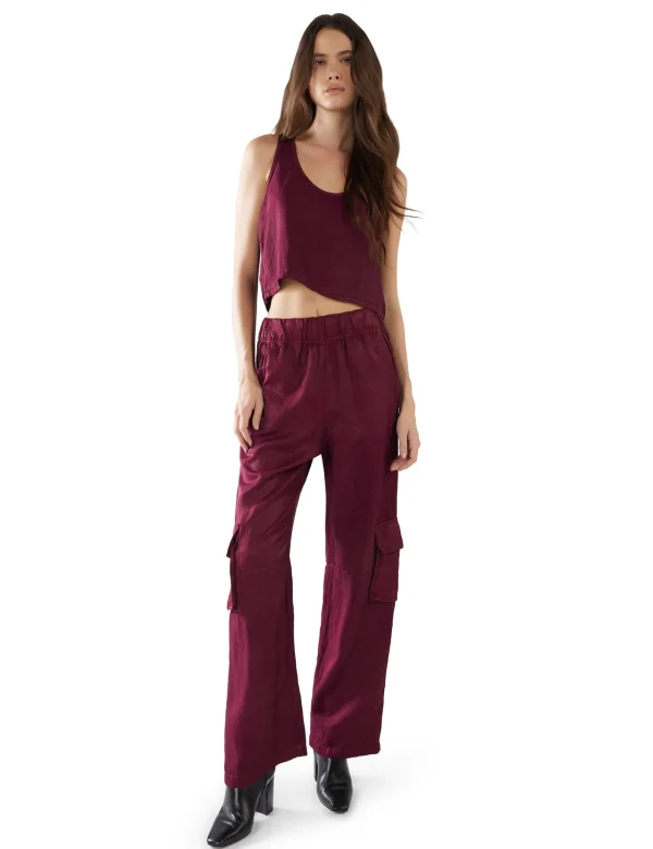 Discount LES TIEN Chandra Cargo Pant Bordeaux