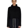 Sale LES TIEN Coreena Crop Cowl Neck Jet Black
