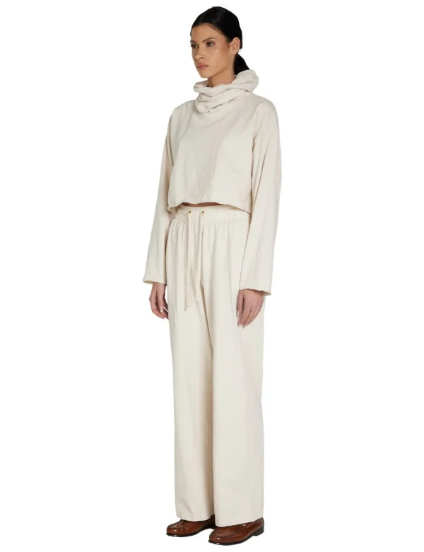 Fashion LES TIEN Coreena Crop Cowl Neck Ivory
