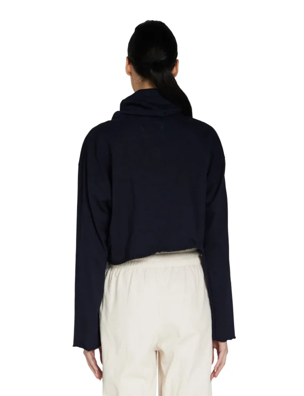 Outlet LES TIEN Coreena Crop Cowl Neck Navy