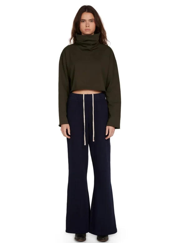 Sale LES TIEN Coreena Crop Cowl Neck Forest