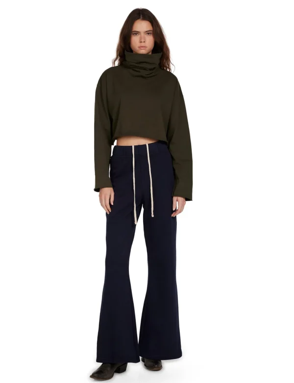 Sale LES TIEN Coreena Crop Cowl Neck Forest