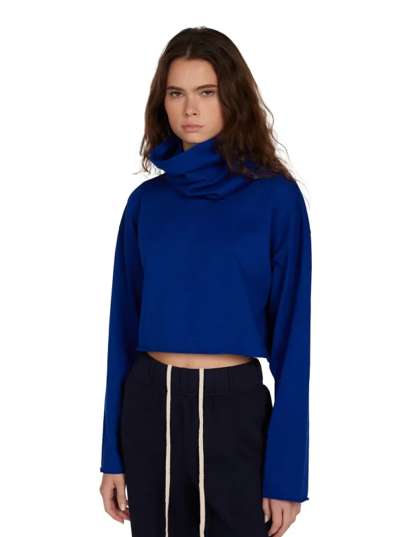 Clearance LES TIEN Coreena Crop Cowl Neck Electrico