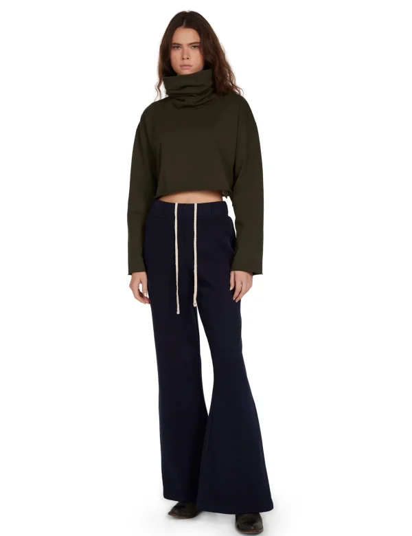 Sale LES TIEN Coreena Crop Cowl Neck Forest