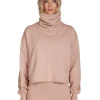 Clearance LES TIEN Corey Crop Cowl Neck Mauve