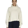 Sale LES TIEN Corey Crop Cowl Neck Ivory