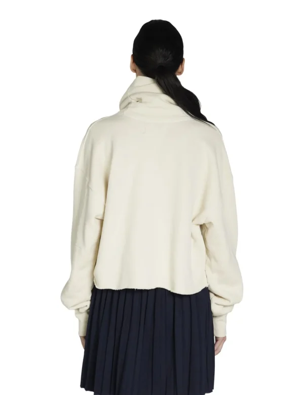 Sale LES TIEN Corey Crop Cowl Neck Ivory