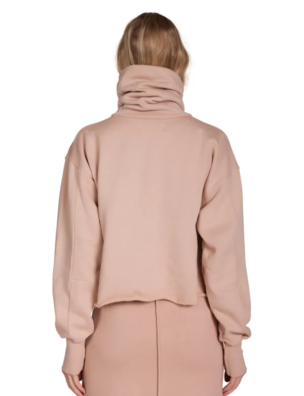 Clearance LES TIEN Corey Crop Cowl Neck Mauve