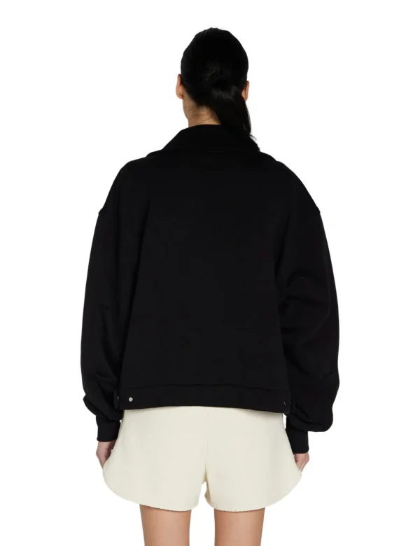 Clearance LES TIEN Courtney Crop Workwear Jacket Jet Black