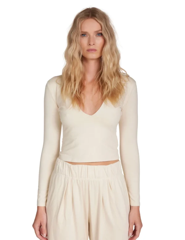Hot LES TIEN Dan Deep Long Sleeve Ivory