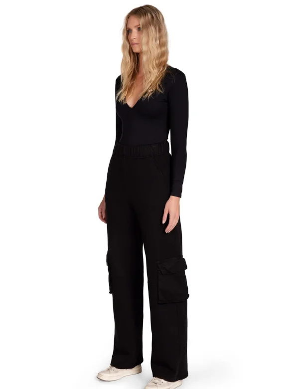 Fashion LES TIEN Dan Deep Long Sleeve Jet Black