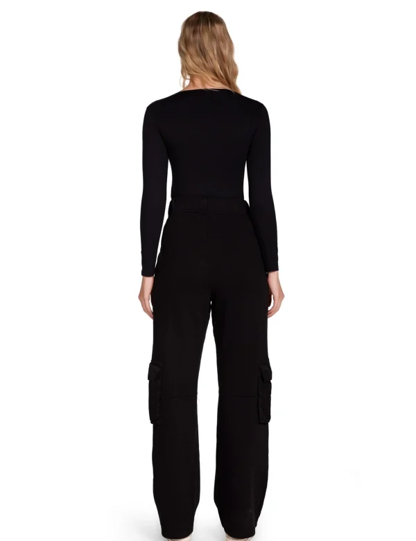 Fashion LES TIEN Dan Deep Long Sleeve Jet Black