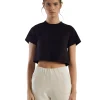 Best LES TIEN Daria Crop Tee Jet Black