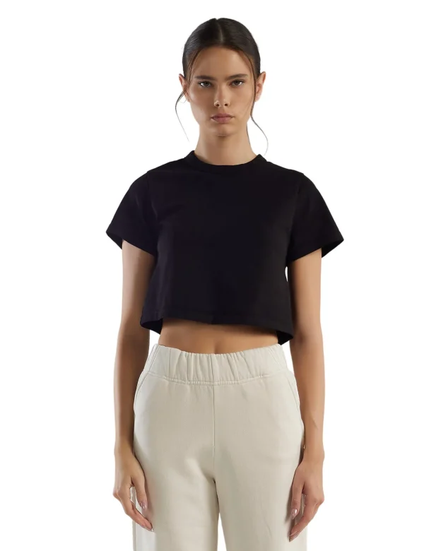 Best LES TIEN Daria Crop Tee Jet Black