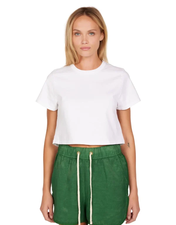 Hot LES TIEN Daria Crop Tee White