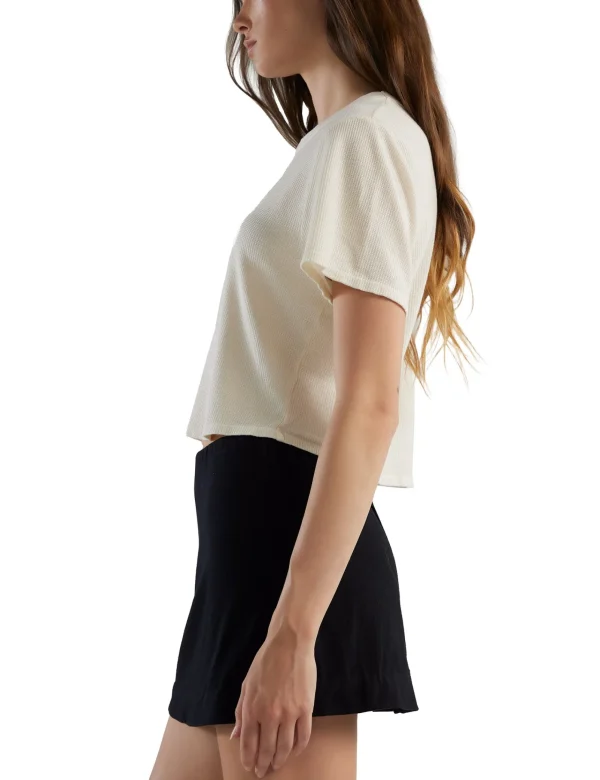 Discount LES TIEN Daria Crop Tee Ivory