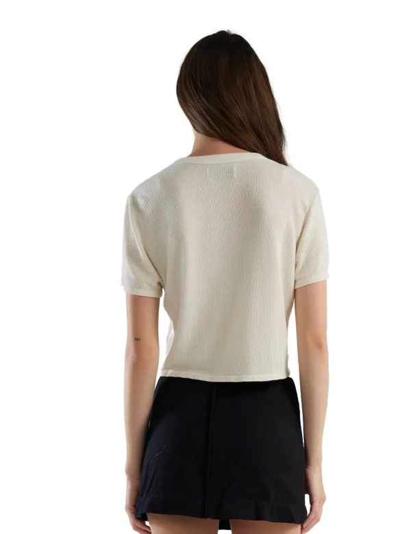 Discount LES TIEN Daria Crop Tee Ivory