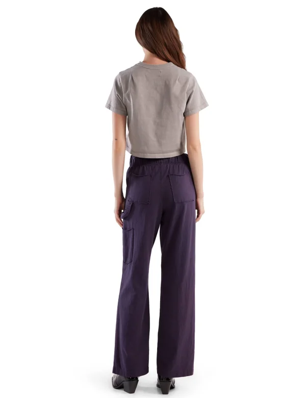 Fashion LES TIEN Daria Crop Tee Washed Dove