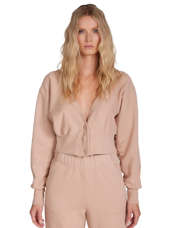 Clearance LES TIEN Diana Crop Cardigan Mauve