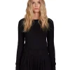 Online LES TIEN Fiona Fitted Long Sleeve Jet Black