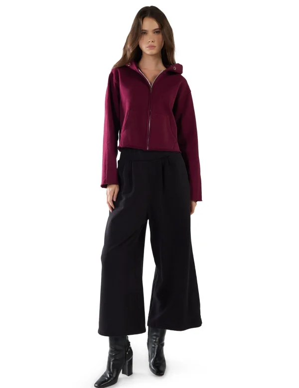 Clearance LES TIEN Ginny Gaucho Crop Pant Jet Black