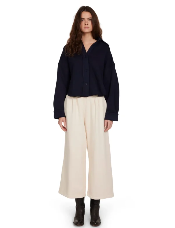 Clearance LES TIEN Ginny Gaucho Crop Pant Ivory