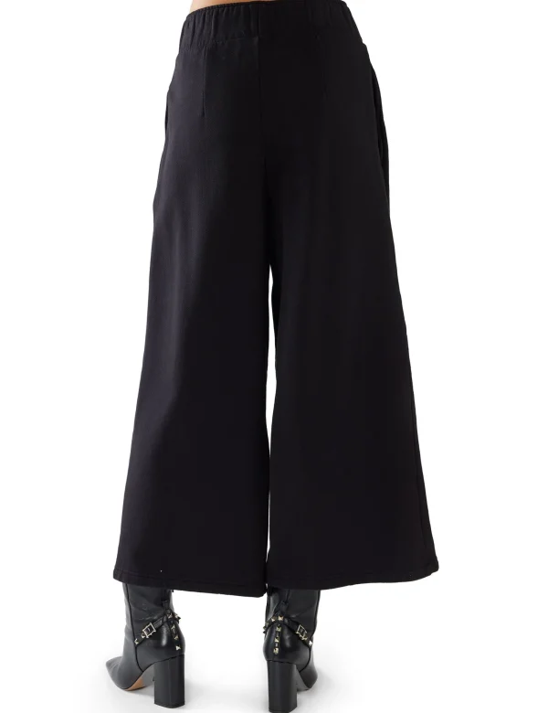 Clearance LES TIEN Ginny Gaucho Crop Pant Jet Black