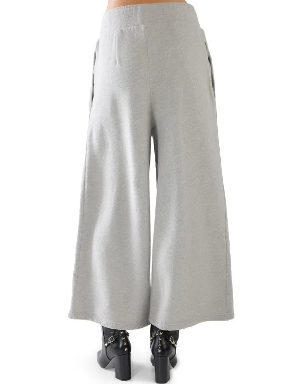 Clearance LES TIEN Ginny Gaucho Crop Pant Heather Grey