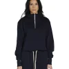 Online LES TIEN Haley Crop Half Zip Pullover Navy