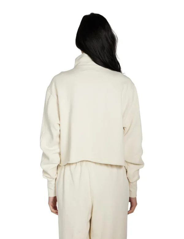 Sale LES TIEN Haley Crop Half Zip Pullover Ivory
