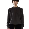 Outlet LES TIEN Heavyweight Banded Polo Mock Neck Vintage Black