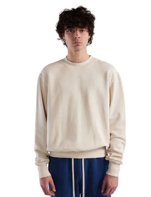 Online LES TIEN Heavyweight Banded Polo Mock Neck Ivory