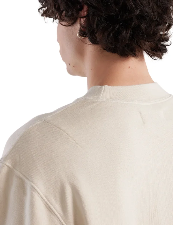 Online LES TIEN Heavyweight Banded Polo Mock Neck Ivory