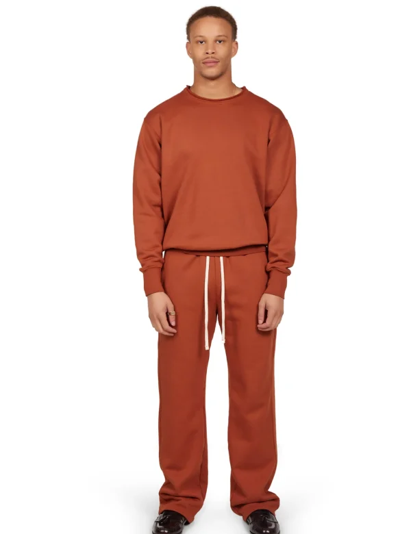 Discount LES TIEN Heavyweight Banded Roll Neck Cedar