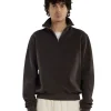 Discount LES TIEN Heavyweight Banded Yacht Half Zip Vintage Black