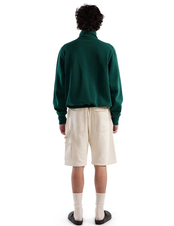 Outlet LES TIEN Heavyweight Banded Yacht Half Zip Washed Emerald